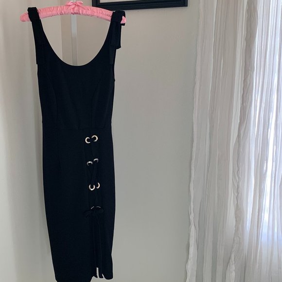 VENUS Lace Up Detail Sleeveless Dress, BLACK, Size XS (2) - Picture 6 of 9